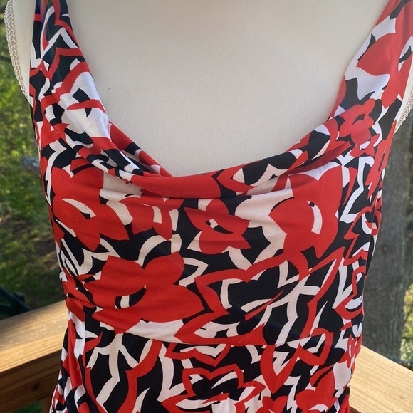 Diane von Furstenberg Maternity Size 6 Silk Red Black Sleeveless - Picture 2 of 8